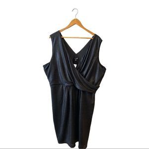 NWT Lane Bryant Black Sparkle Dress Sleeveless V Neck Elastic Waist Size 26